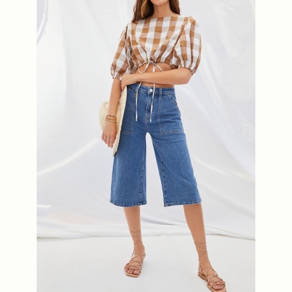Anthropologie • Maeve Ultra High-Rise Denim Culottes - Picture 2 of 9